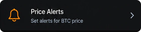 Price alerts in the bit21 wallet